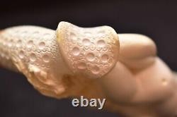 VTG Nude Lady Naked handmade Carved block MEERSCHAUM Pipe W original CASE 5 5/8