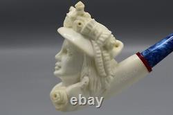 Victorian Lady Figure Pipe Block Meerschaum-Handmade NEW W CASE#1850