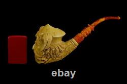 Viking Pipe By Altay New Block Meerschaum Handmade W Case-Stand#1508