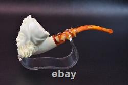 Viking Pirate Pipe New Block Meerschaum Handmade W Case#95