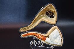 Viking Pirate Pipe New Block Meerschaum Handmade W Case#95