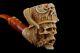 Viking Skull Pipe By Koray Block Meerschaum-new Handmade W Case#1110