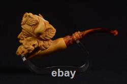 Viking block Meerschaum Pipe Mottled color, smoking pipe, handcarved meerschaum