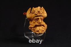 Viking block Meerschaum Pipe Mottled color, smoking pipe, handcarved meerschaum