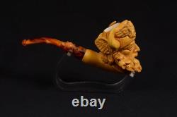 Viking block Meerschaum Pipe Mottled color, smoking pipe, handcarved meerschaum