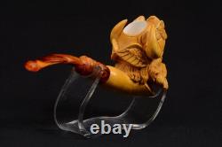 Viking block Meerschaum Pipe Mottled color, smoking pipe, handcarved meerschaum