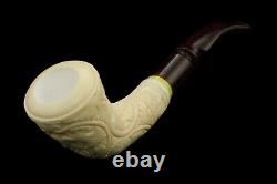 Vineyard Horn Pipe New Block Meerschaum Handmade W Case-Stand#756