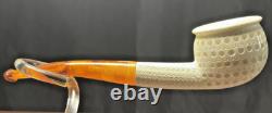 Vintage 25 Year Old Block Meerschaum Lattice Pot Pipe
