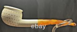 Vintage 25 Year Old Block Meerschaum Lattice Pot Pipe