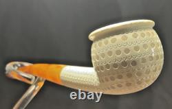 Vintage 25 Year Old Block Meerschaum Lattice Pot Pipe