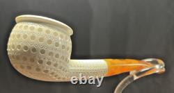 Vintage 25 Year Old Block Meerschaum Lattice Pot Pipe