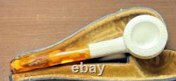 Vintage 25 Year Old Block Meerschaum Lattice Pot Pipe