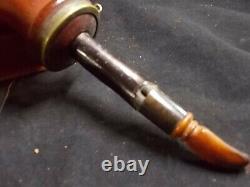 Vintage BLOCK MEERSCHAUM ROMAN Hand carved Pipe 8 1/2 Long 4 High with Case