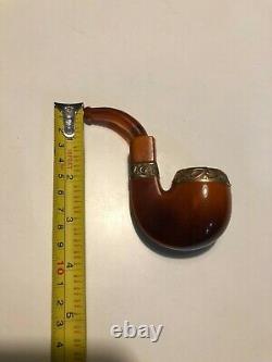Vintage Block Meerschaum Pipe with Amber stem
