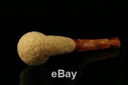 Vintage Calabash Hand Carved Block Meerschaum Pipe in a CASE 9910