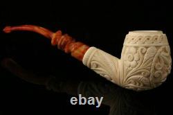 Vintage Hand Carved Block Meerschaum Pipe with custom CASE 11356