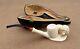 Vintage Lion Scenery Block Meerschaum Pipe With Custom Case By Oikibus