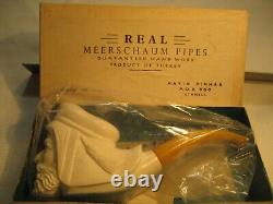 Vintage New In Box Unsmoked Meerschaum Unknown Sultan Block Pipe Hayim Pinhas