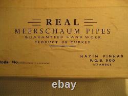 Vintage New In Box Unsmoked Meerschaum Unknown Sultan Block Pipe Hayim Pinhas