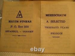 Vintage New In Box Unsmoked Meerschaum Unknown Sultan Block Pipe Hayim Pinhas