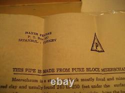 Vintage New In Box Unsmoked Meerschaum Unknown Sultan Block Pipe Hayim Pinhas