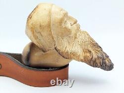 Vintage Old Man with Sleeping Cap Meerschaum Pipe Unsmoked Block Meerschaum