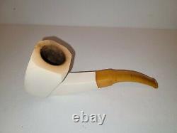 Vintage Paul Fischer Amber colored Genuine Block Meerschaum Pipe