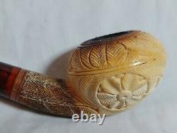 Vintage SMS Handcrafted Block Meerschaum Tobacco Pipe Turkey
