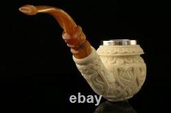 Vintage Style Block Meerschaum Pipe with custom case 11278