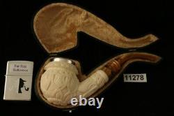 Vintage Style Block Meerschaum Pipe with custom case 11278