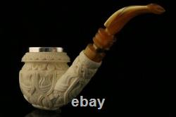 Vintage Style Block Meerschaum Pipe with custom case 11278