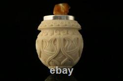 Vintage Style Block Meerschaum Pipe with custom case 11278