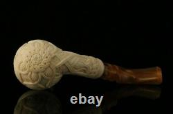 Vintage Style Block Meerschaum Pipe with custom case 11278