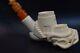 White Castle And Octopus Pipe By Baglan New Block Meerschaum Handmade W Case1122