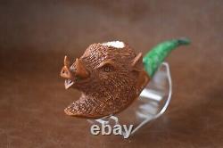 Wild Boar Figure pipe Handmade Block Meerschaum-NEW Custom Made CASE#419