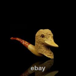 Wild Duck / Bird Figure pipe Handmade Block Meerschaum-NEW Custom Made CASE#122