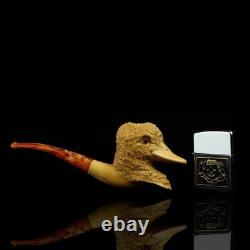 Wild Duck / Bird Figure pipe Handmade Block Meerschaum-NEW Custom Made CASE#122