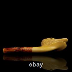 Wild Duck / Bird Figure pipe Handmade Block Meerschaum-NEW Custom Made CASE#122