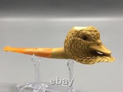 Wild Duck Figure pipe Handmade Block Meerschaum-NEW Custom Made CASE#1729