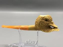 Wild Duck Figure pipe Handmade Block Meerschaum-NEW Custom Made CASE#1729