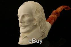 William Shakespeare Hand Carved Block Meerschaum Pipe in a fitted CASE 8587
