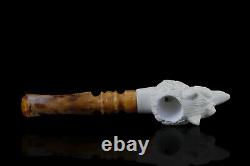 Wolf head block Meerschaum Pipe handmade smoking pipe tobacco pfeife with case