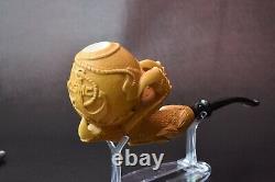 XL Claw Pipe W USMC Emblem And Anchor By ALI Block Meerschaum New W Case-tamper