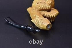 XL Claw Pipe W USMC Emblem And Anchor By ALI Block Meerschaum New W Case-tamper