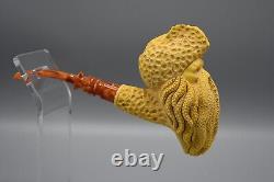 XL Davy Jones Figure Pipe By Kenan Handmade Block Meerschaum-NEW CASE#1173