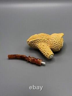 XL Davy Jones Figure Pipe By Kenan Handmade Block Meerschaum-NEW CASE#1173