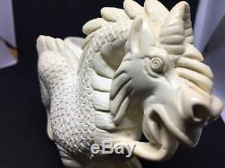 XL Dragon Meerschaum Pipe Carved From Block Meerschaum By Cpw In A Case
