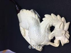 XL Dragon Meerschaum Pipe Carved From Block Meerschaum By Cpw In A Case