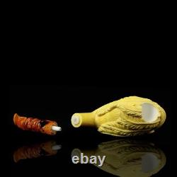 XL ERDOGAN EGE Indian Chief Pipe Block Meerschaum-handmade NEW W CASE#54