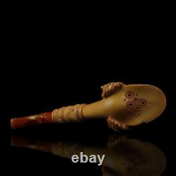 XL ERDOGAN EGE Indian Chief Pipe Block Meerschaum-handmade NEW W CASE#575